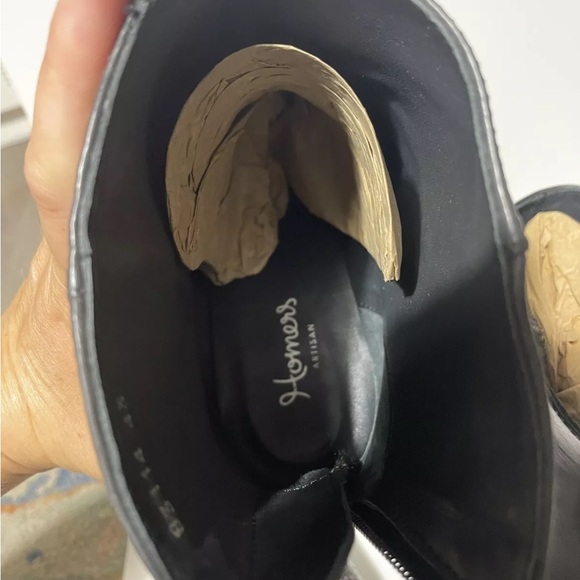 Homers Artisan Size 43 Women’s Booties Boots Ankle Black Leather New Size 11 US - Picture 11 of 11